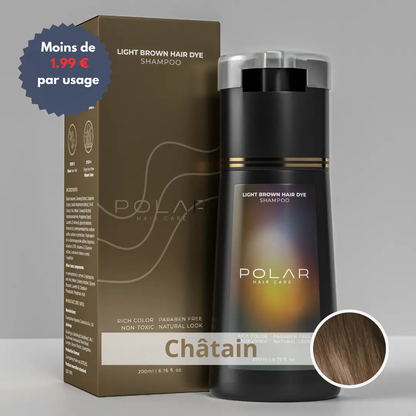 Polar Hair châtain – shampooing colorant naturel pour cheveux clairs